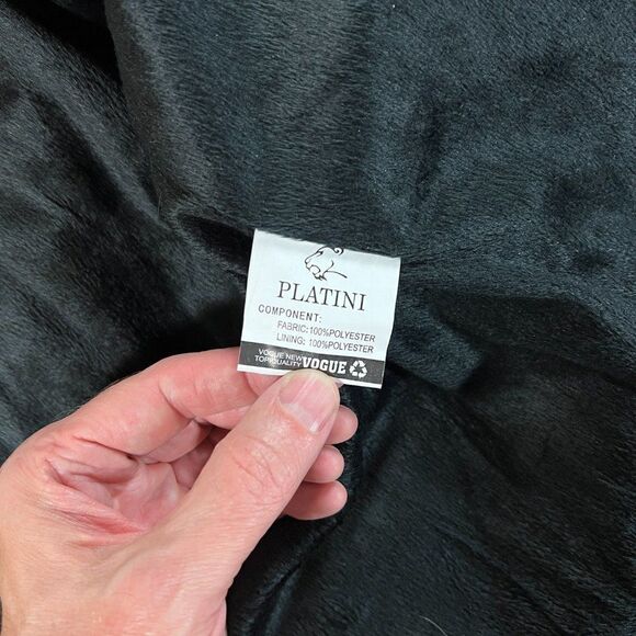 Platini Jacket Mens Large Gold Hooded Full Zip Faux Fur Lined Coat - Picture 6 of 14